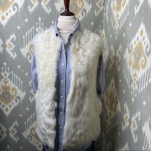 Ralph Lauren Ivory Italian Lamb Shearling Gilet Vest